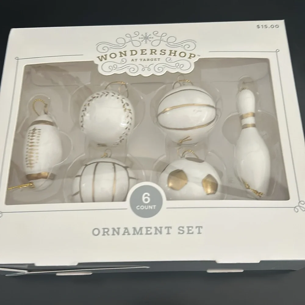 WONDERSHOP AT TARGET SPORTS TREE ORNAMENTS SET OF 6 NWT